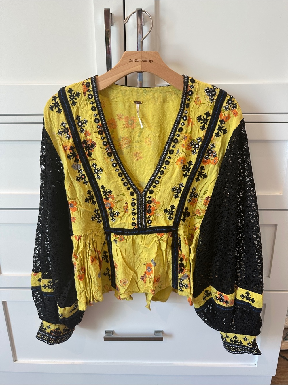 Free People Boogie All Night Blouse with balloon sleeves ✨